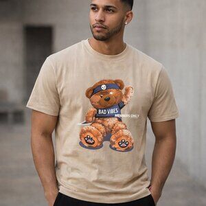 Members only mix media bad vibes tee